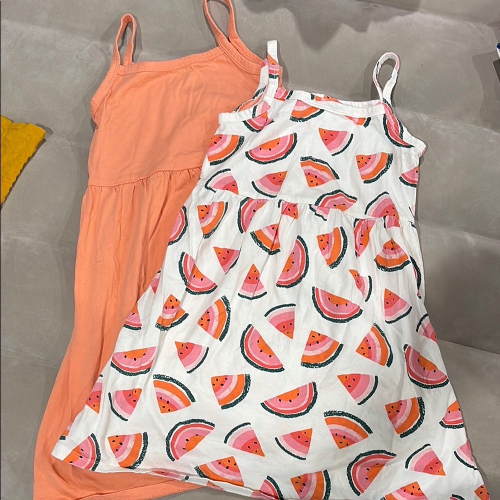 Old Navy Orange and White Sundress Sleeveless Casual